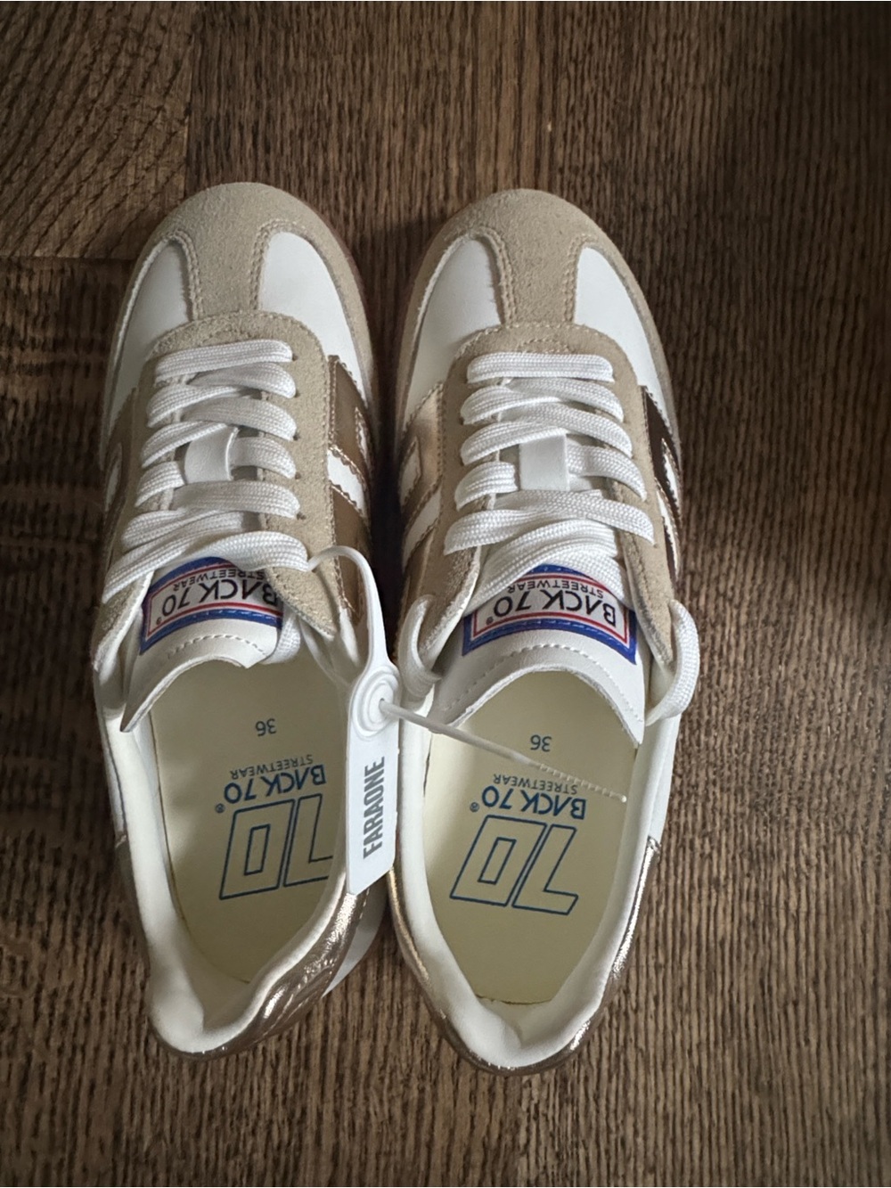 Back70 Gold & White Women’s Sneaker